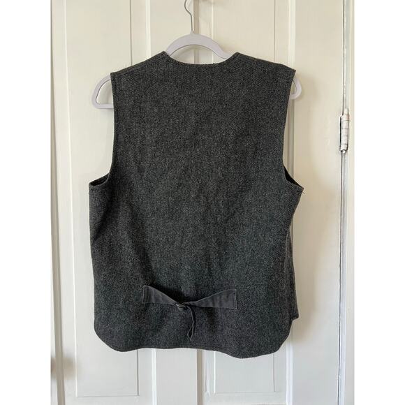 JOHNSON WOOLEN MILLS TWO POCKET WOOL VEST gray mens small classic vintage look - Picture 4 of 4